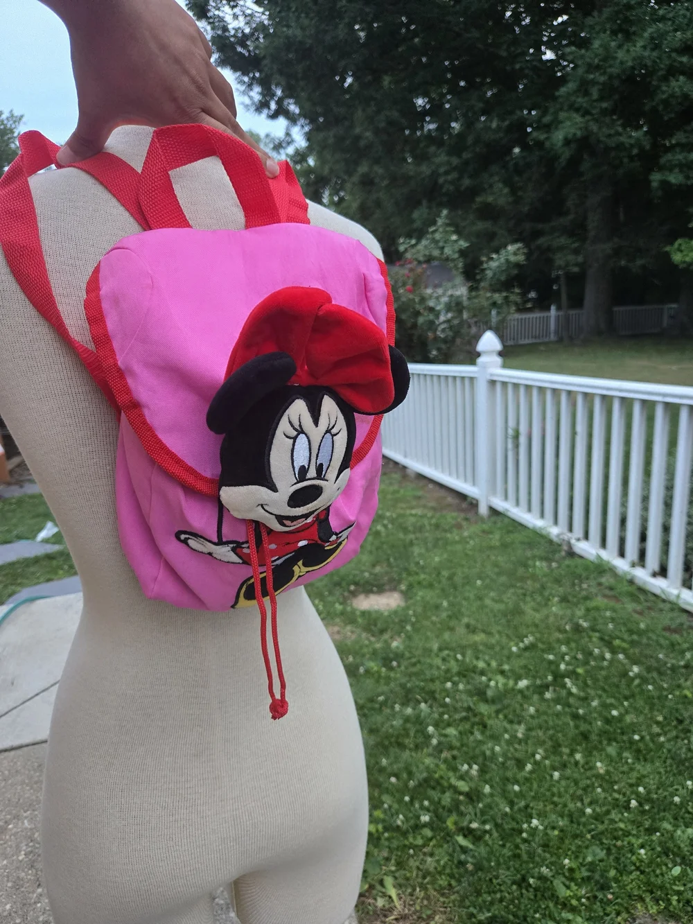 Disney Pink Minnie Mouse Kids Backpack with Red Accents